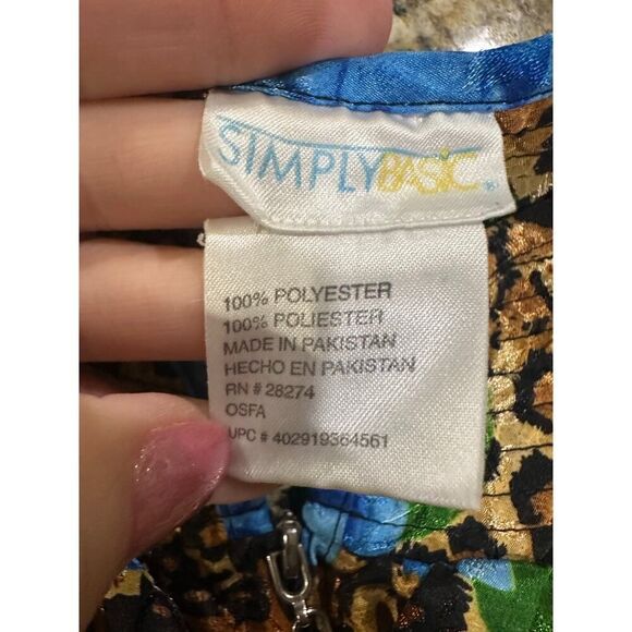 VTG Simply Basic BOHO Cottagecore Floral Animal Print Kaftan Mumu 1/2 Zip Robe - Picture 6 of 13